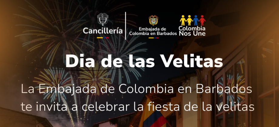 Celebración del día de las velitas en la Embajada de Colombia en Barbados