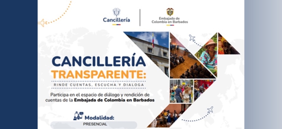 Embajada de Colombia en Barbados invita a su rendición de cuentas